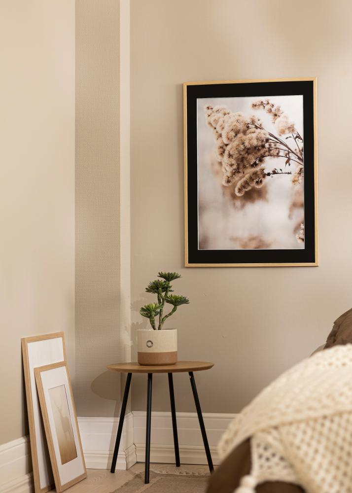 Moldura Galant Carvalho 40x50 cm - Passe-partout Preto 12x16 inches