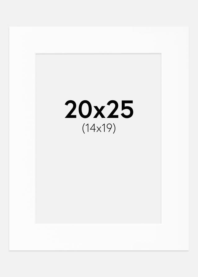 Passe-partout Branco Padrão (Bordo interior branco) 20x25 cm (14x19)