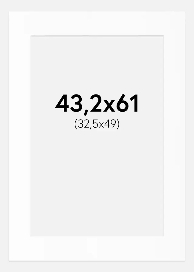 Passe-partout Branco Padrão (Bordo interior branco) 43,2x61 cm (32,5x49)