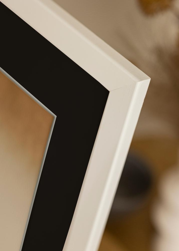 Moldura Trendline Branco 60x70 cm - Passe-partout Preto 50x56 cm