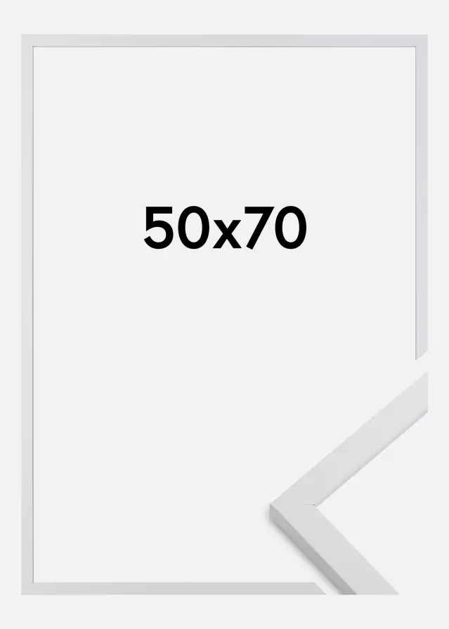 Moldura Trendy Vidro acrílico Branco 50x70 cm