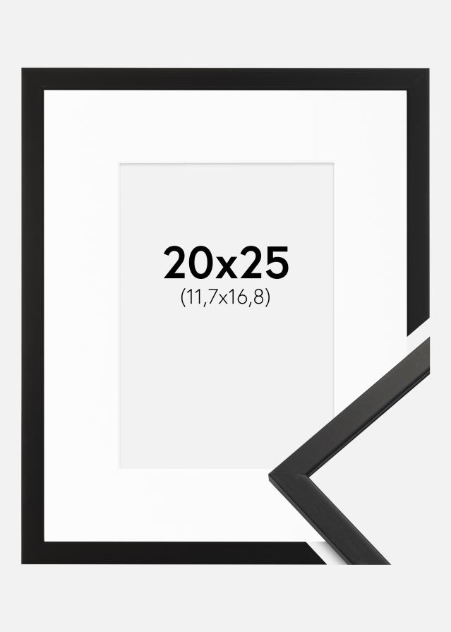 Moldura Edsbyn Preto 20x25 cm - Passe-partout Branco 5x7 inches