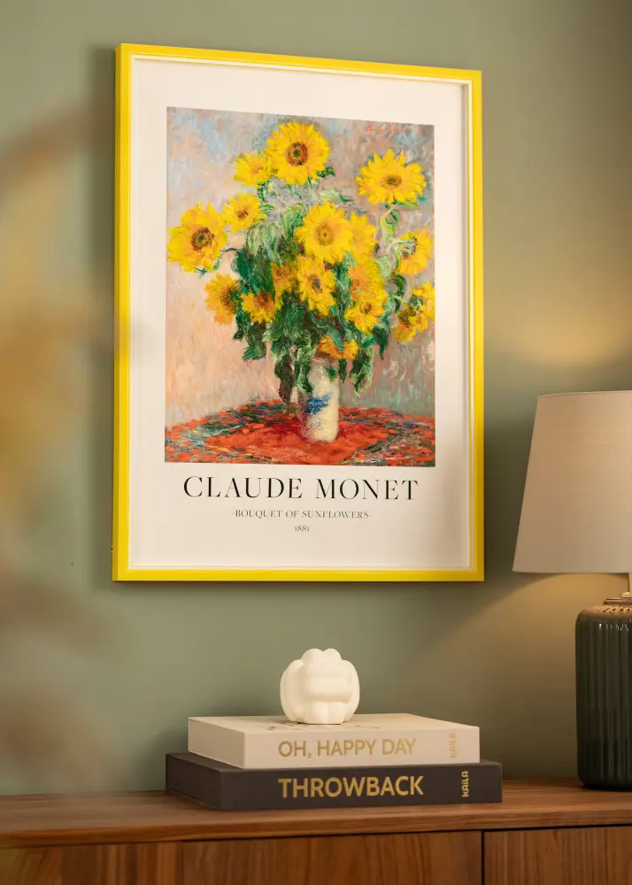Moldura Diana Vidro acrílico Amarelo 50x50 cm