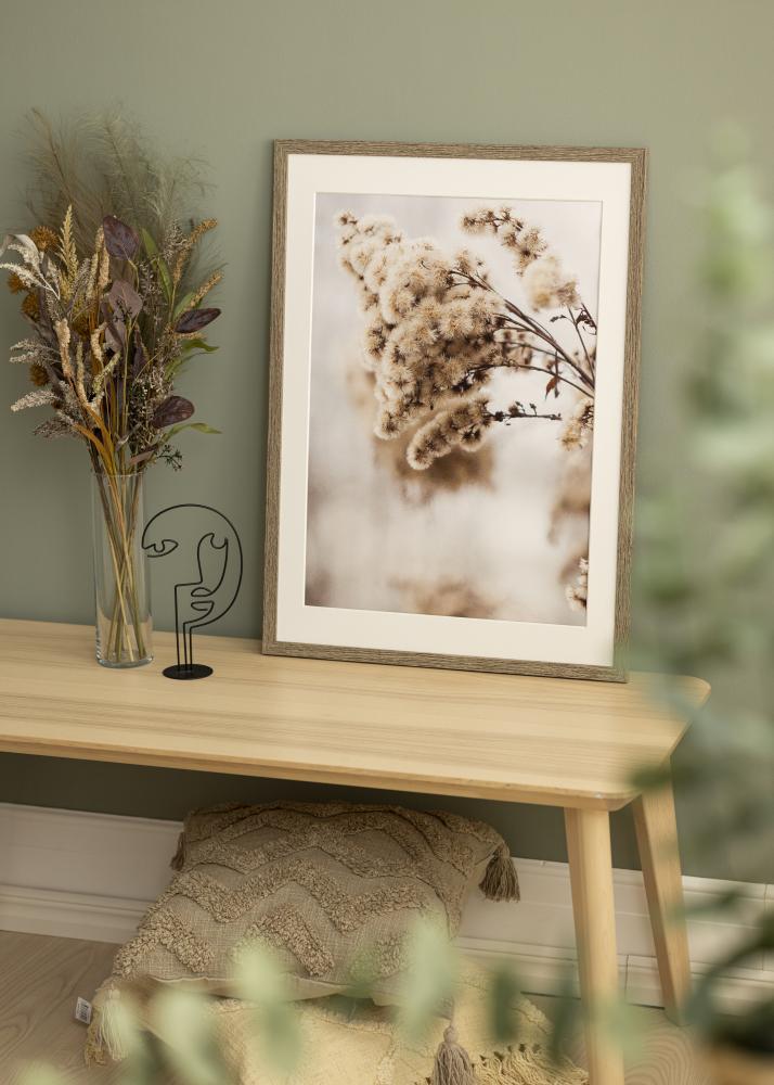 Moldura Stilren Vidro acrílico Dfolha Grey Oak 42x59,4 cm (A2)