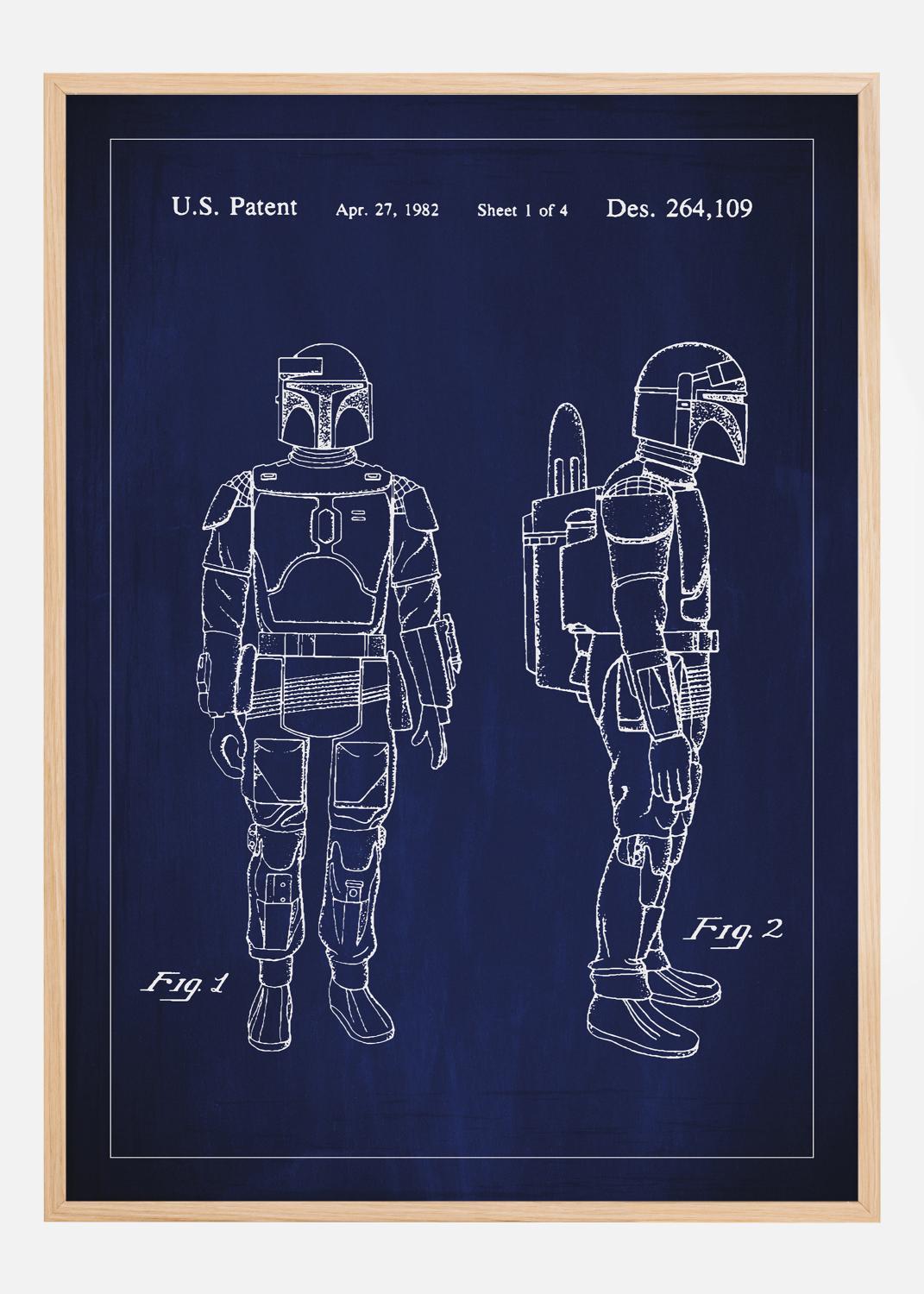 Product Image for Desenho de patentes - Star Wars - Boba Fett - Azul Póster (21x29.7 cm (A4))