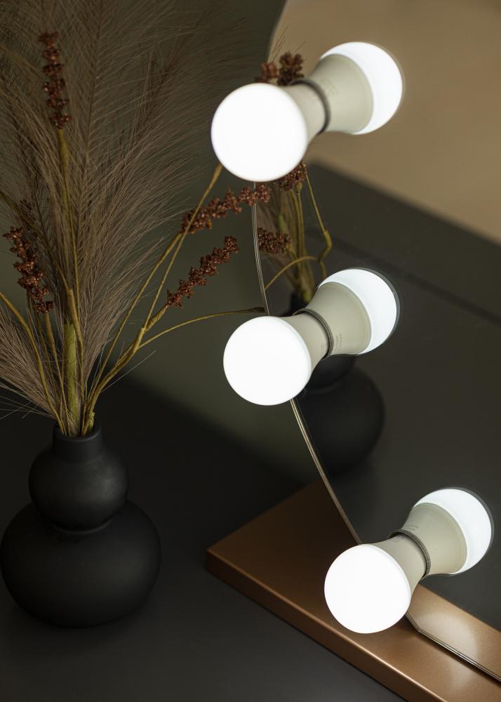 KAILA Espelho para toucador Hollywood 10 E27 Ouro rosado 70x65 cm