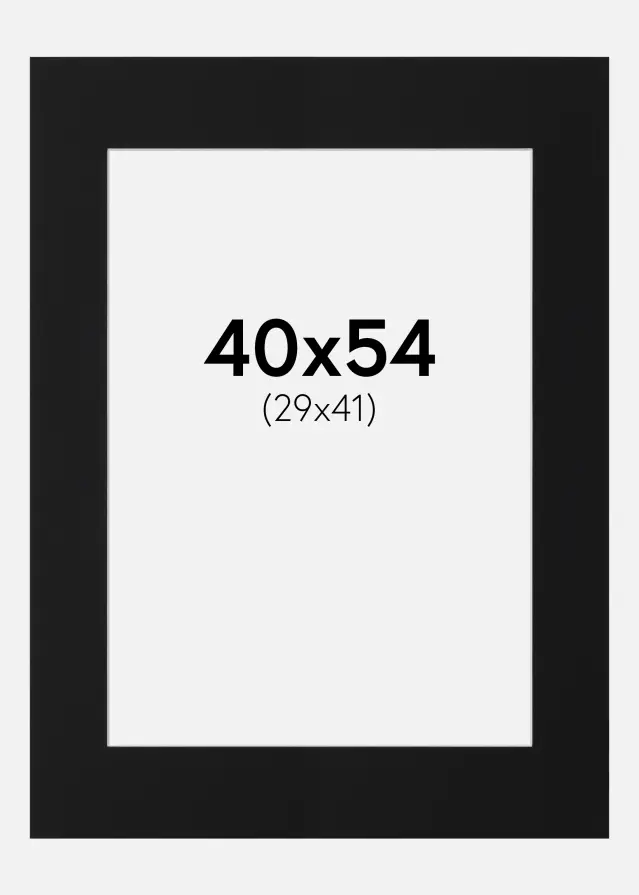 Passe-partout Preto Padrão (Bordo interior branco) 40x54 cm (29x41)