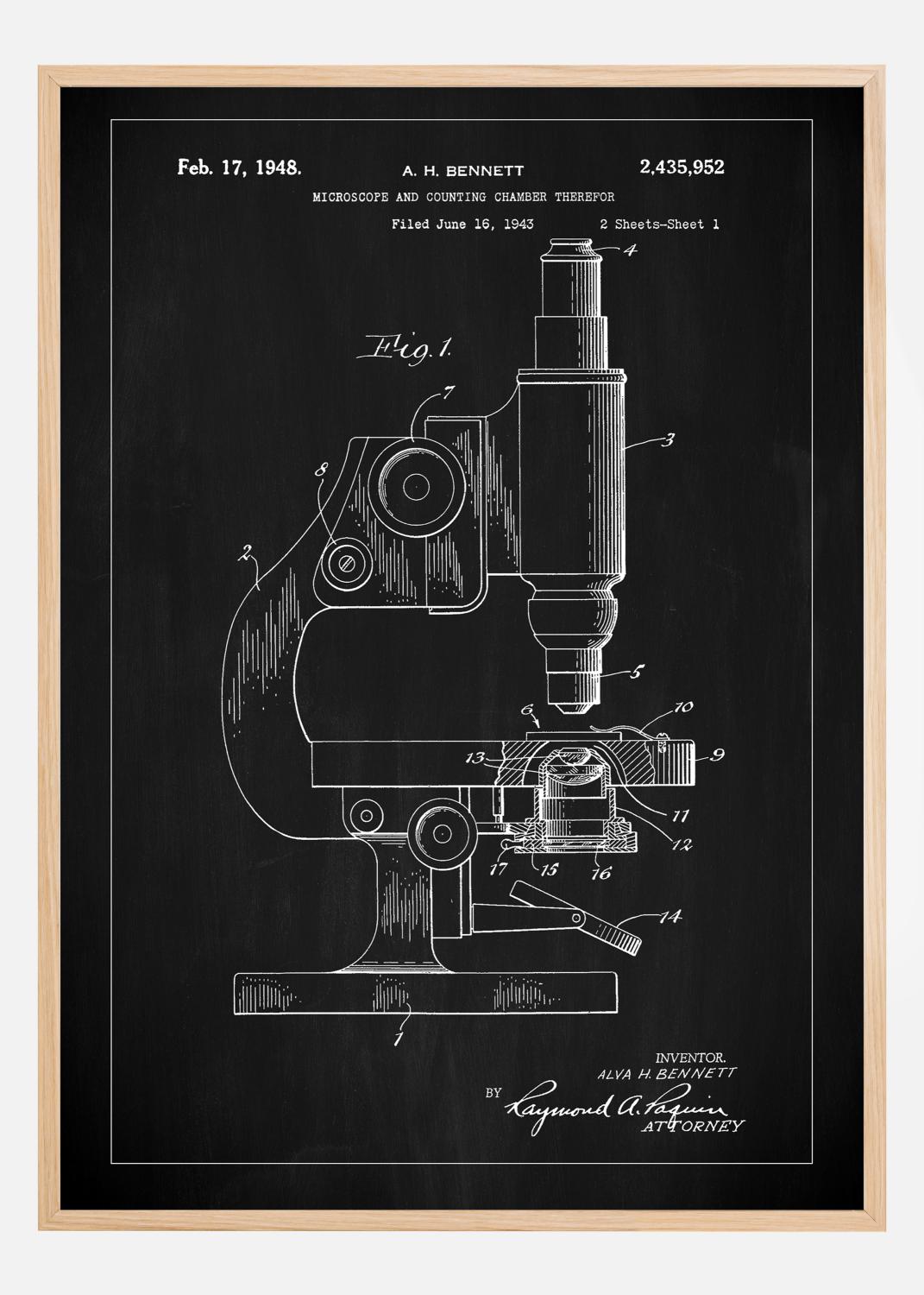 Product Image for Patent Print - Microscope - Black Póster (21x29.7 cm (A4))