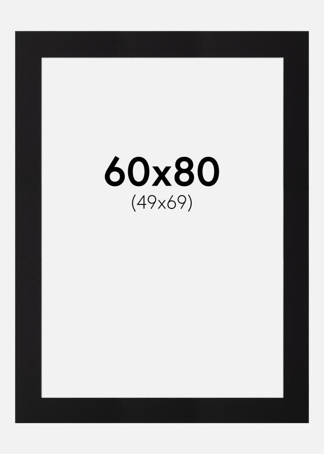 Passe-partout Preto Padrão (Bordo interior branco) 60x80 cm (49x69)