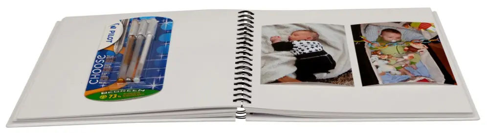 Quadrado Álbum de espiral para fotografias Branco - 25x25 (80 Páginas brancas)
