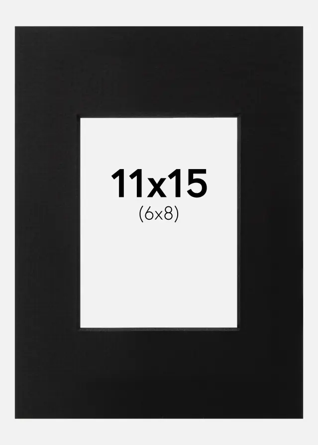 Passe-partout Preto (Bordo interior preto) 11x15 cm (6x8)