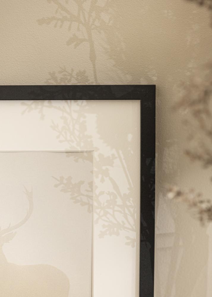 Moldura Trendy Preto 13x18 cm - Passe-partout Branco 3,5x5 inches