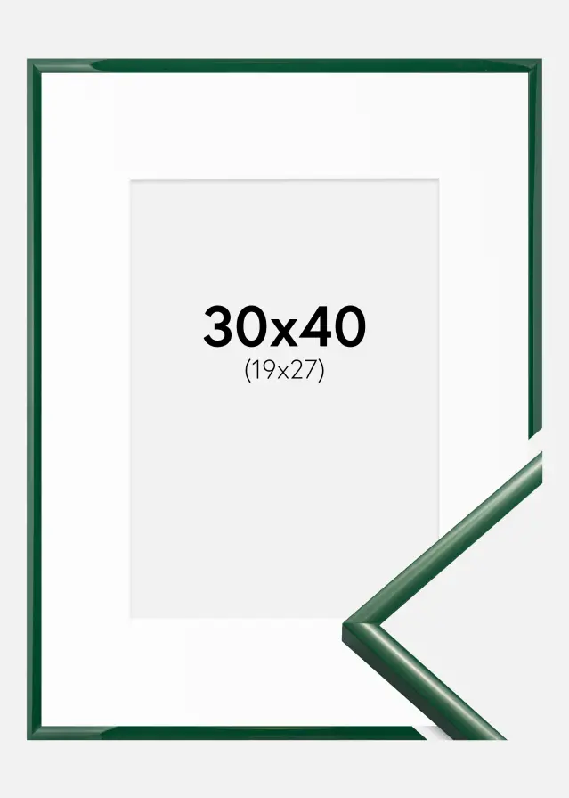 Moldura New Lifestyle Moss Green 30x40 cm - Passe-partout Branco 20x28 cm