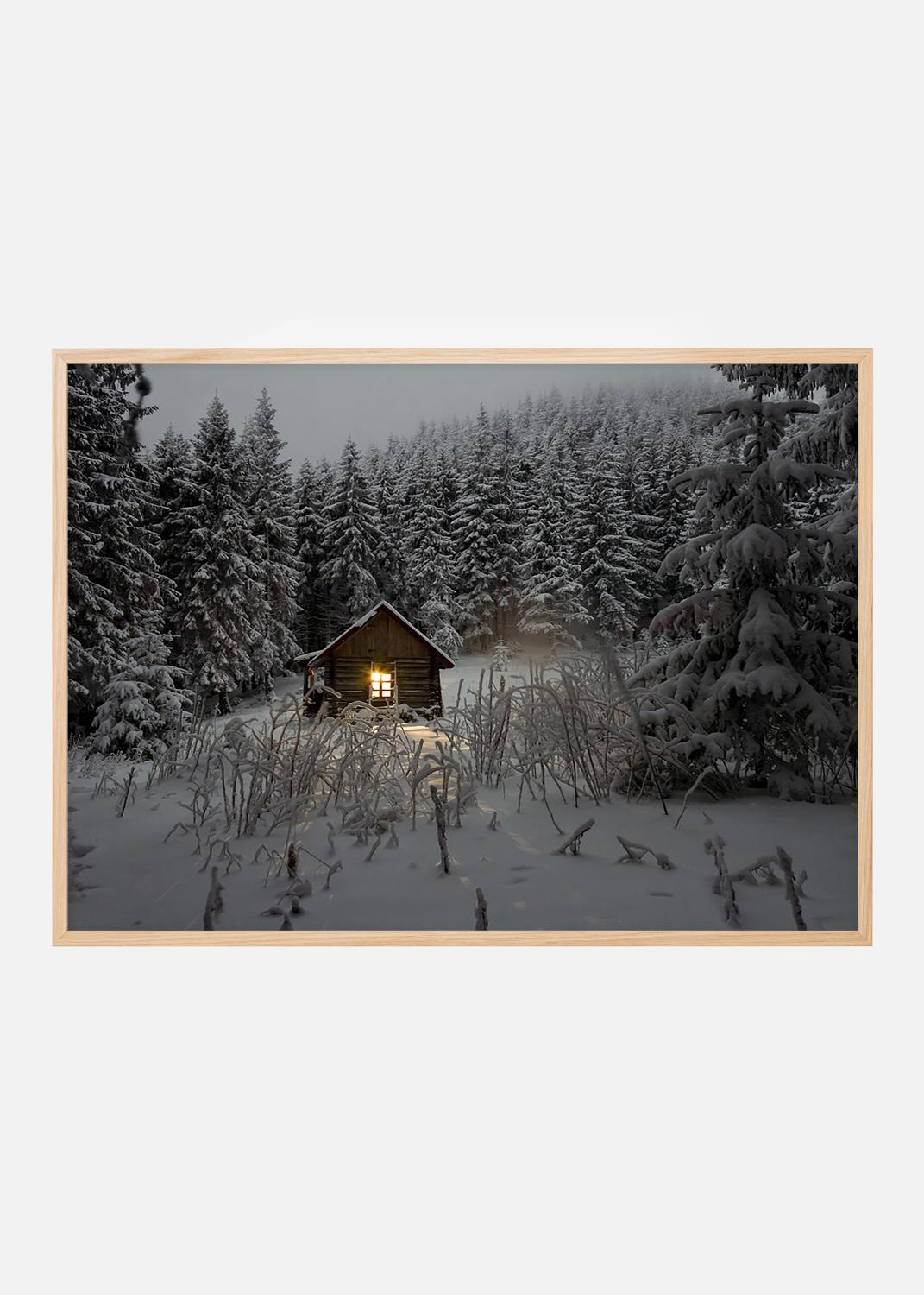Product Image for Póster Cabana rodeada de neve (30x40 cm)