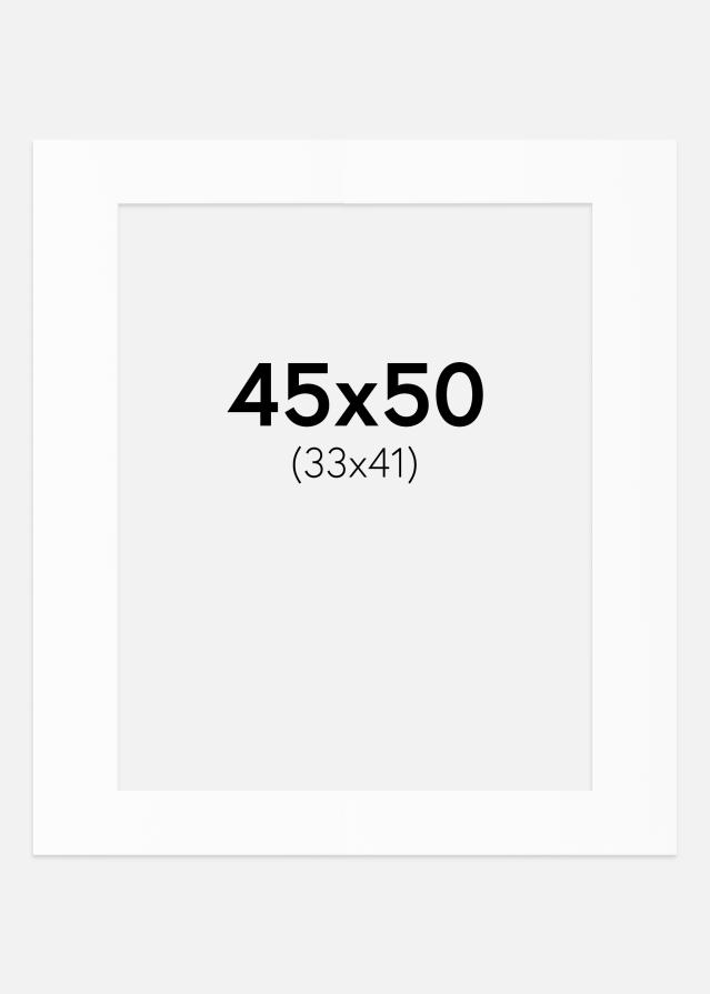 Passe-partout Branco Padrão (Bordo interior branco) 45x50 cm (33x41)