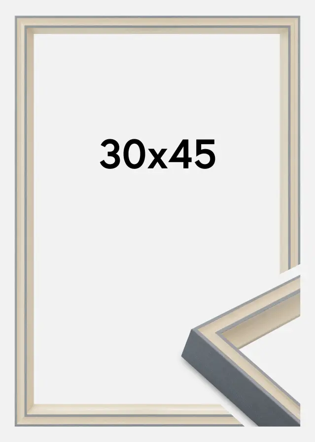 Moldura Riga Vidro acrílico Cinzenta 30x45 cm