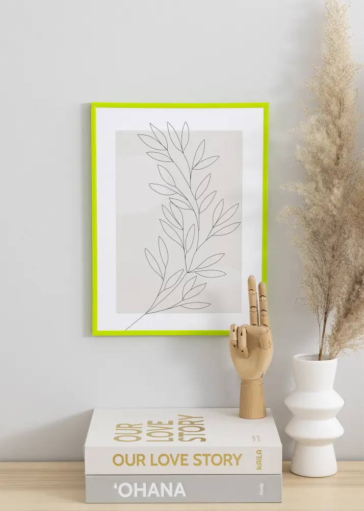 Moldura New Lifestyle May Green 30x40 cm - Passe-partout Preto 20x28 cm