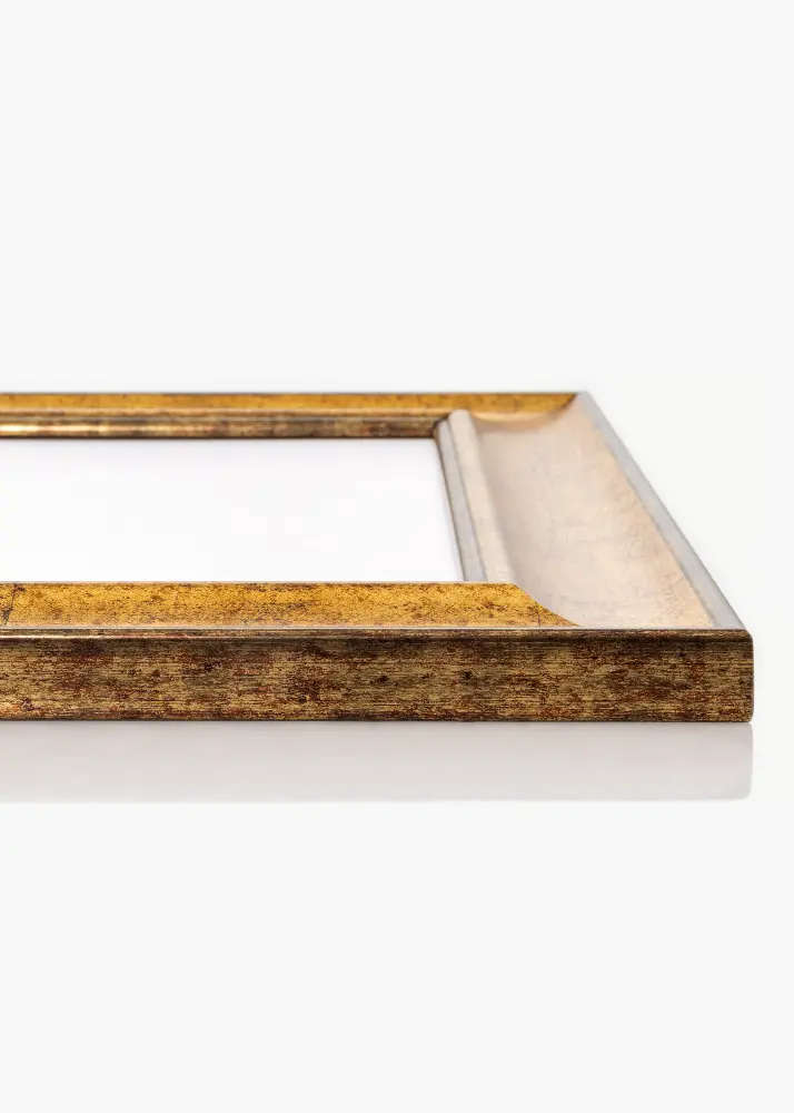 Moldura Saltsjöbaden Dourado 30x40 cm - Passe-partout Branco 20x30 cm