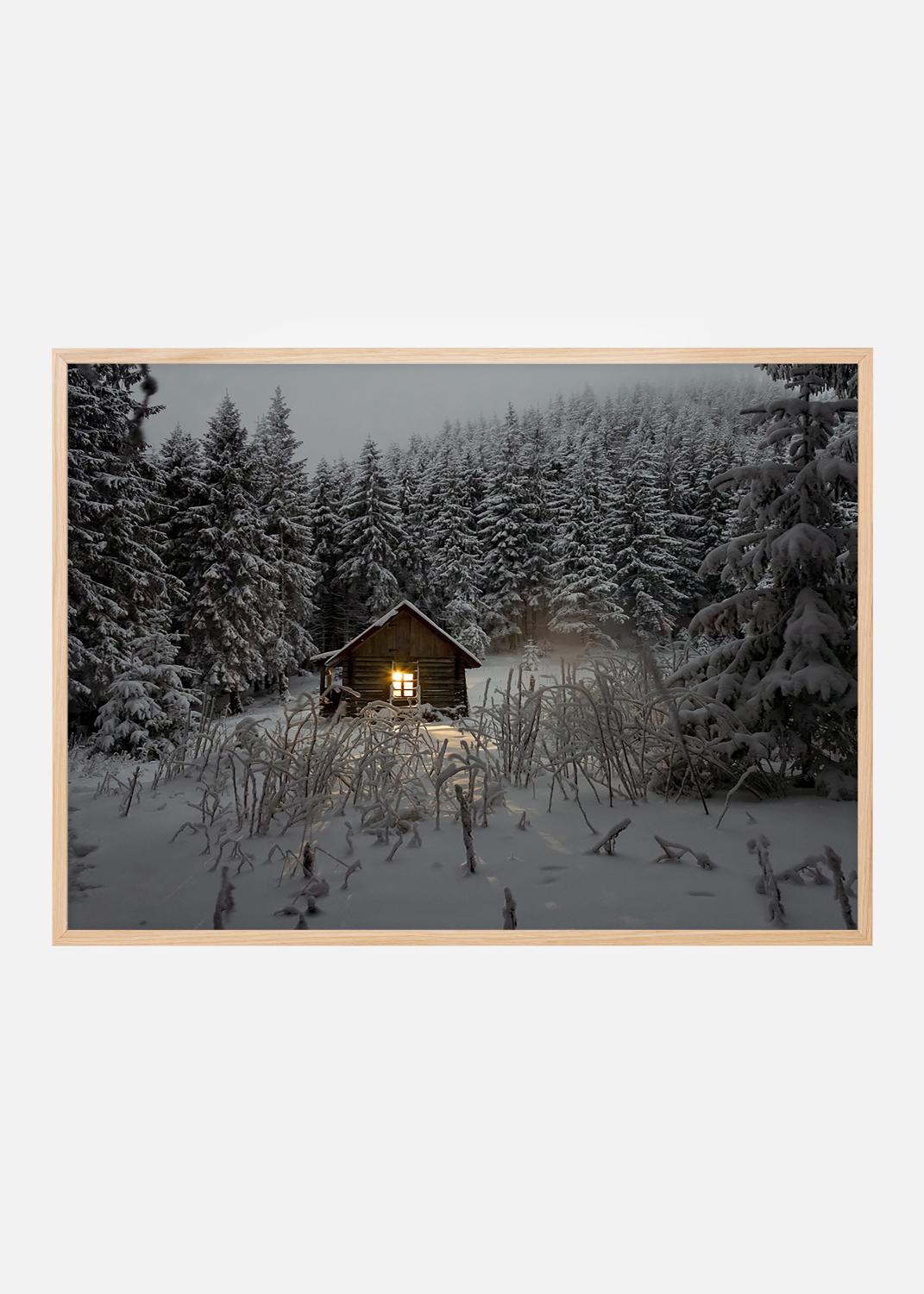 Product Image for Póster Cabana rodeada de neve (40x50 cm)