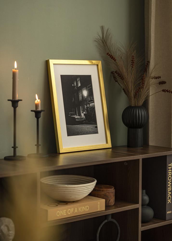 Blocky Gold 85x115 cm - Passe-partout Branco 70x100 cm