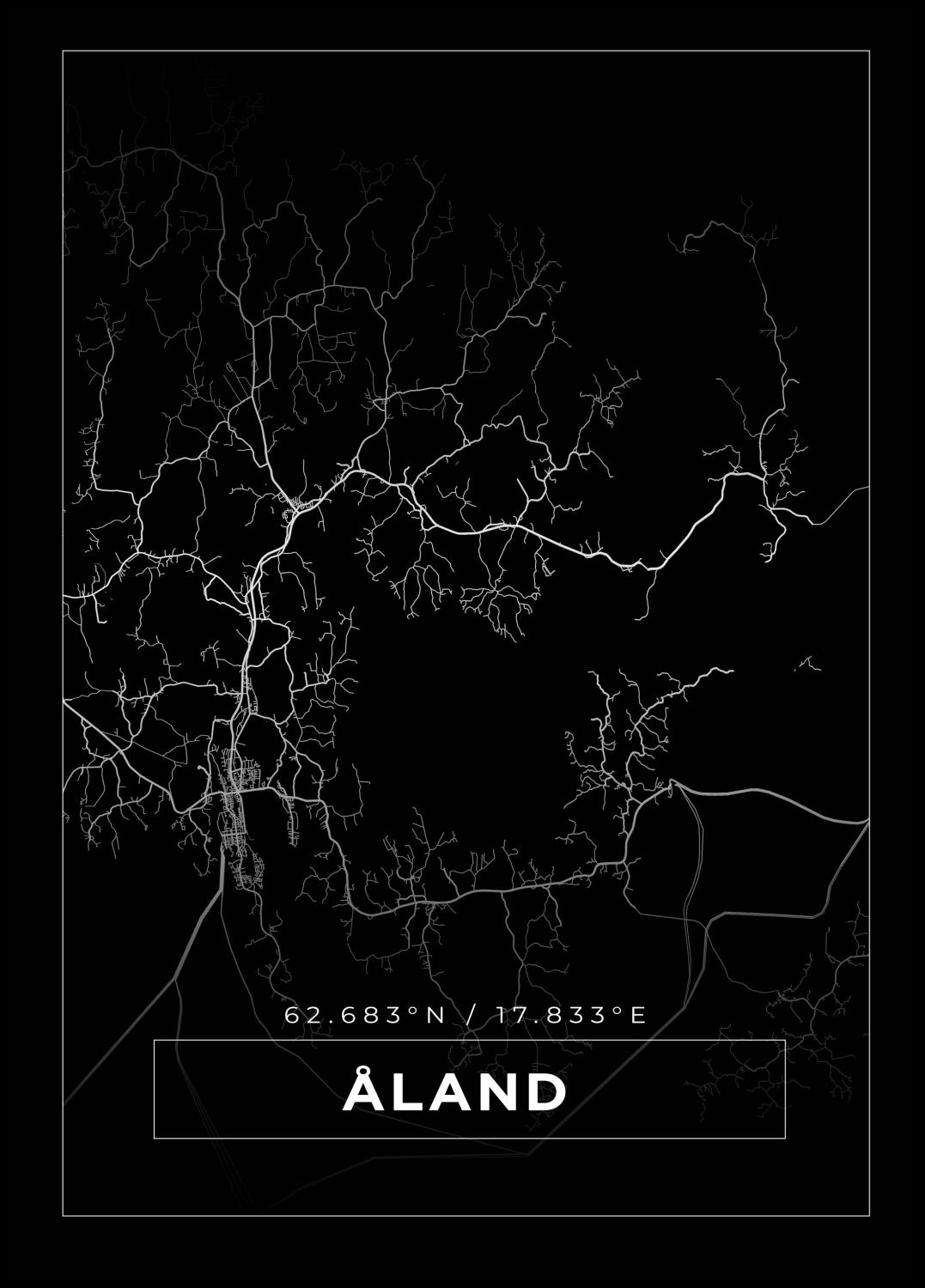 Product Image for Mapa - Åland - Preto Póster (21x29.7 cm (A4))