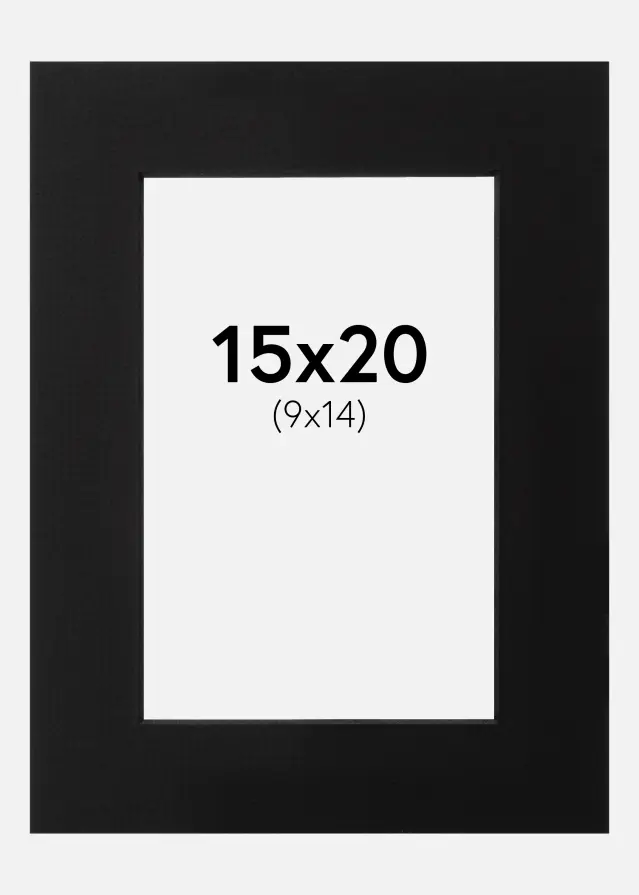Passe-partout Preto (Bordo interior preto) 15x20 cm (9x14)