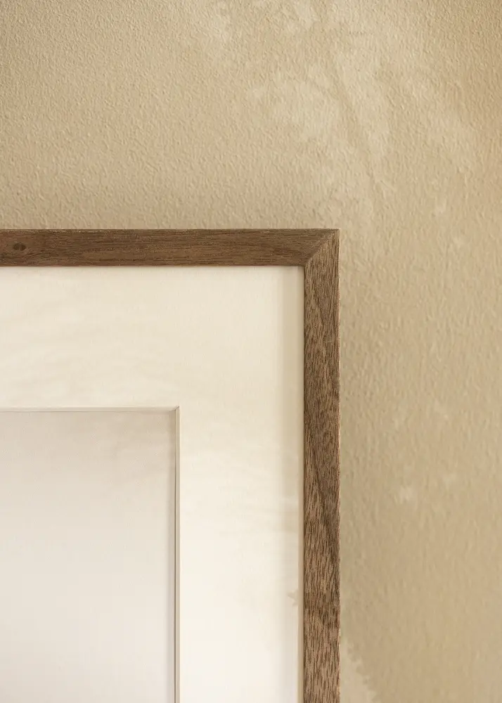 Moldura Soul Walnut Veneer 30x40 cm - Passe-partout Branco 21x29,7 cm (A4)