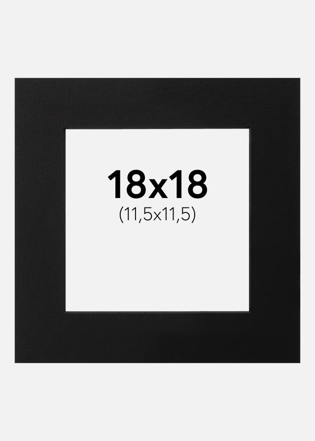 Passe-partout Preto (Bordo interior preto) 18x18 cm (11,5x11,5)