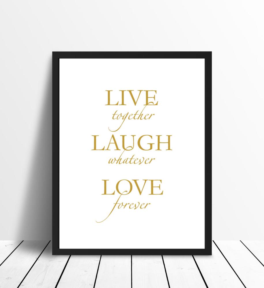 Live, laugh, love - Detalhes em ouro Póster
