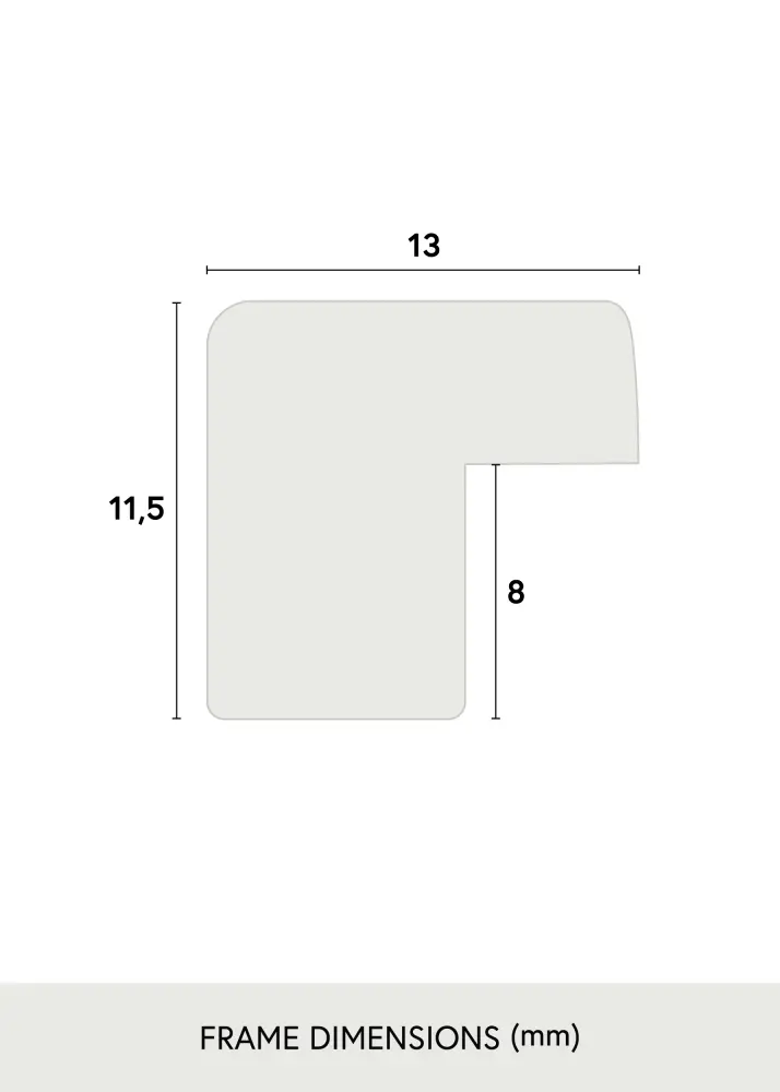 Moldura Edsbyn Grafite 13x18 cm - Passe-partout Branco 7x10 cm