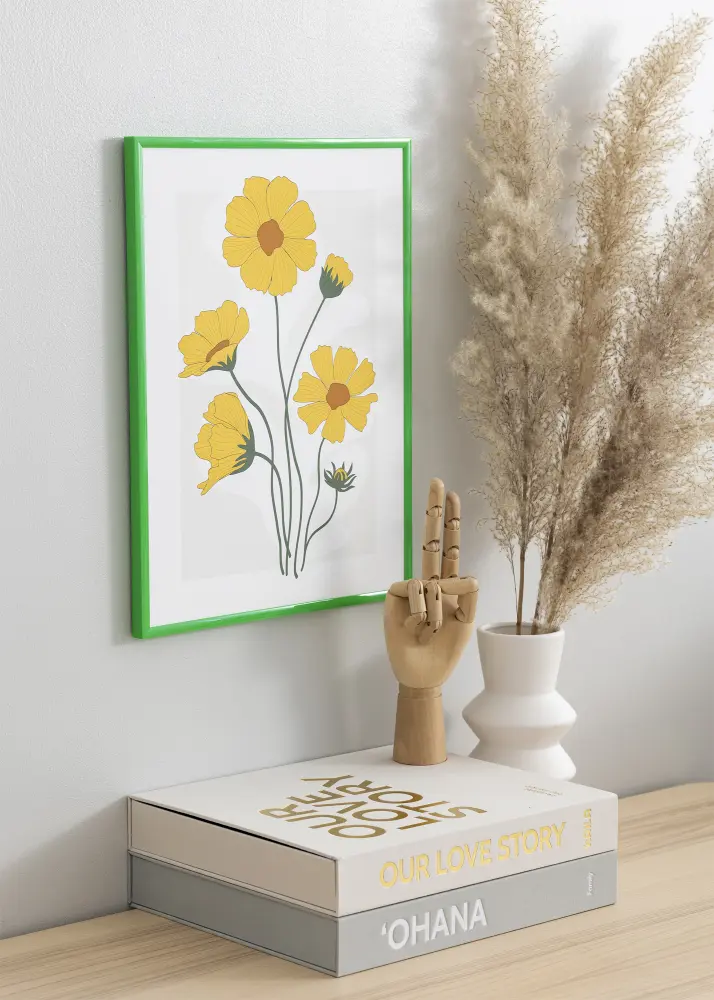 Moldura New Lifestyle Grass Green 30x40 cm - Passe-partout Branco 20x28 cm