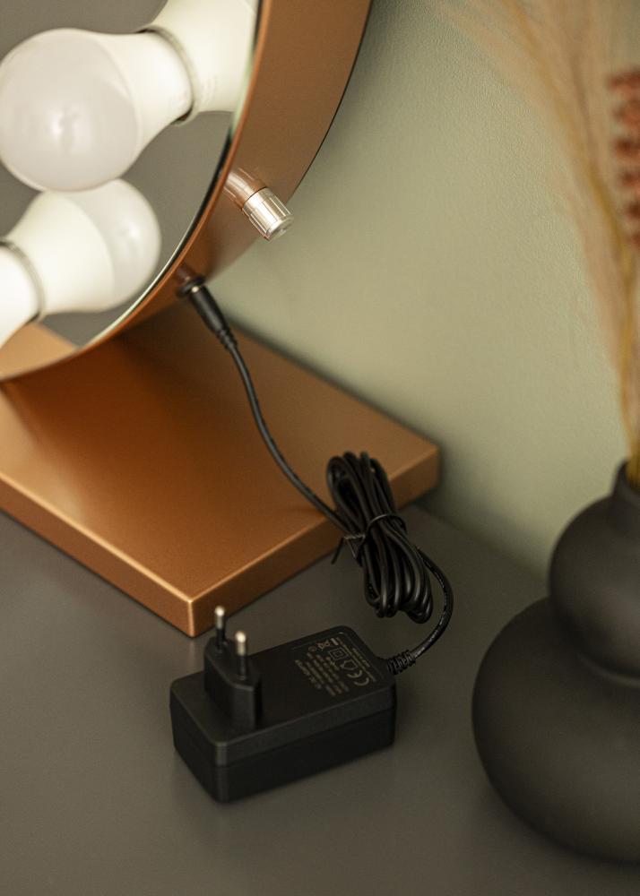 KAILA Espelho para toucador Hollywood 10 E27 Ouro rosado 70x65 cm