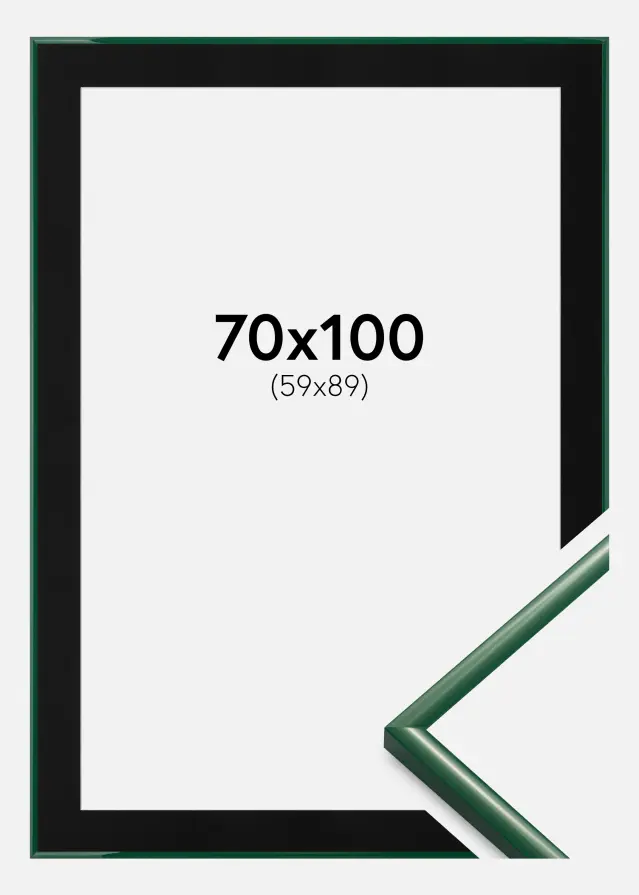 Moldura New Lifestyle Moss Green 70x100 cm - Passe-partout Preto 60x90 cm