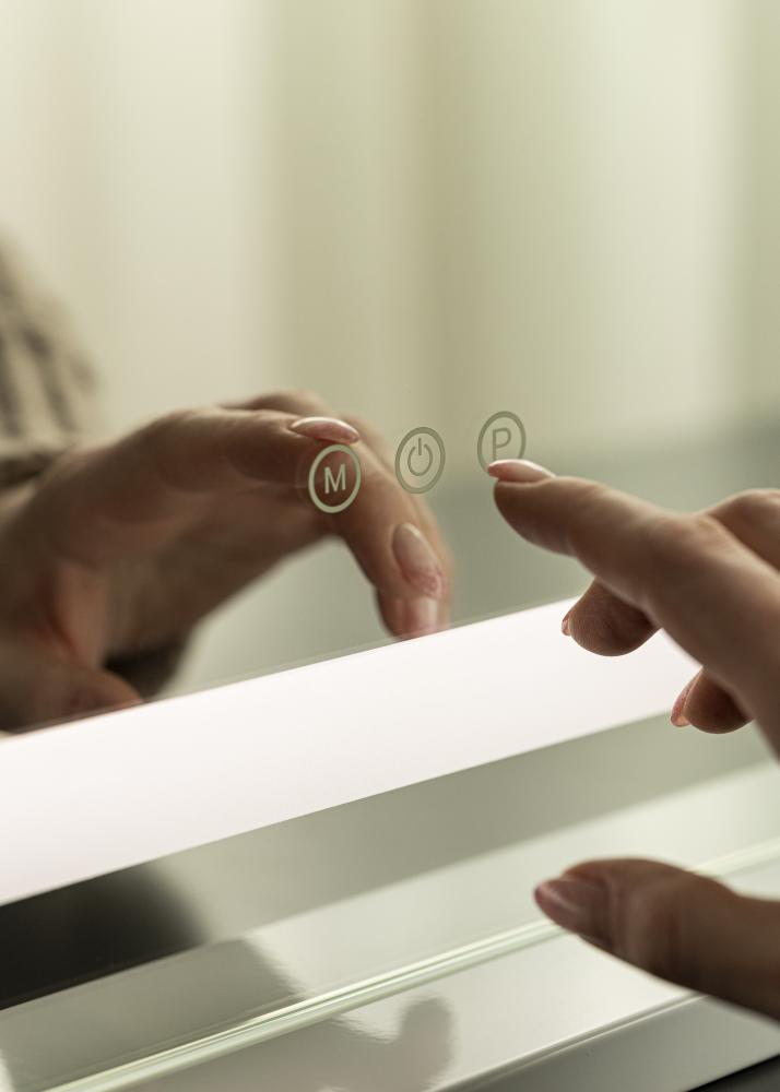 KAILA Espelho para toucador Vanity LED Branco 80x65 cm