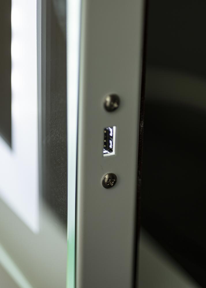 KAILA Espelho para toucador Vanity LED Branco 80x65 cm