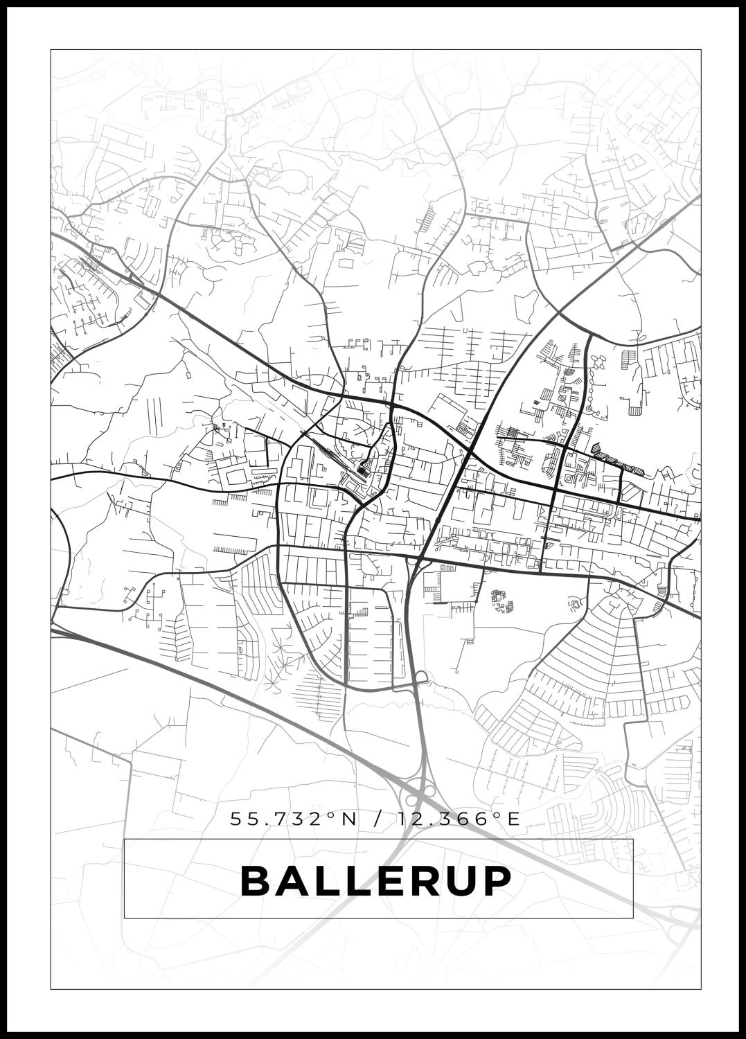 Product Image for Mapa - Ballerup - Cartaz Branco (70x100 cm)
