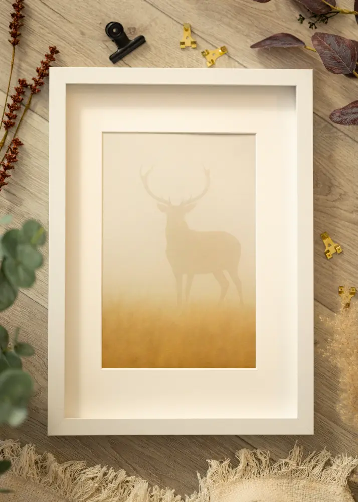 BGA Moldura caixa Vidro acrílico Branco 29,7x42 cm (A3)