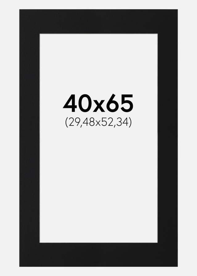 Passe-partout Preto Padrão (Bordo interior branco) 40x65 cm (29,48x52,34)