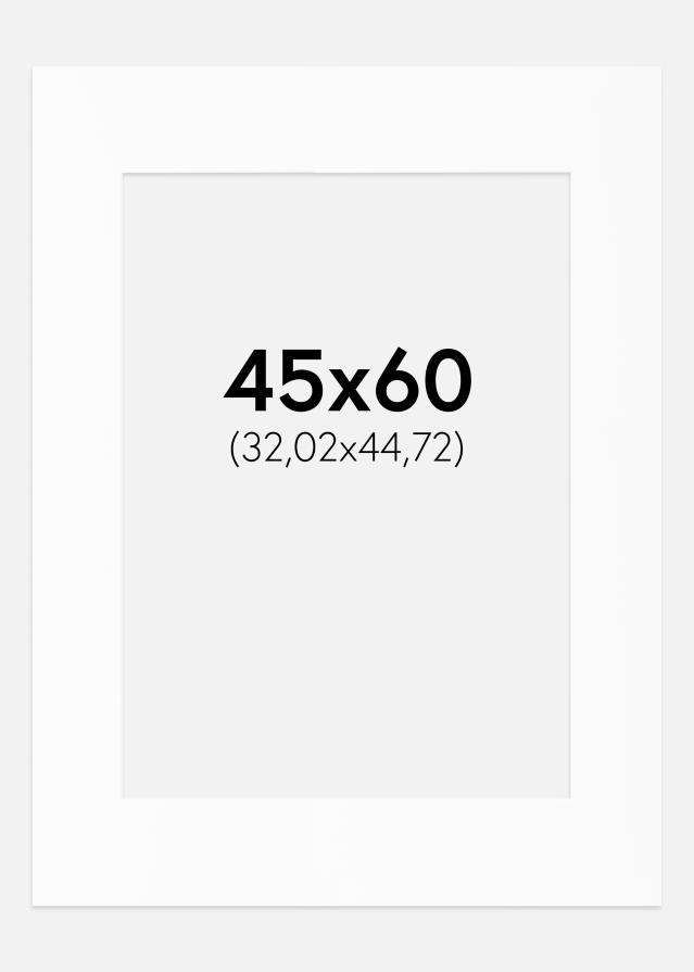 Passe-partout Branco Padrão (Bordo interior branco) 45x60 cm (32,02x44,72)