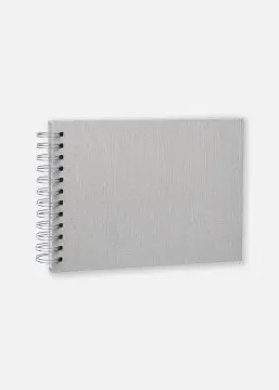 Base Line Canvas Wire-O Beige 23x17 cm (40 Páginas brancas / 20 folhas)