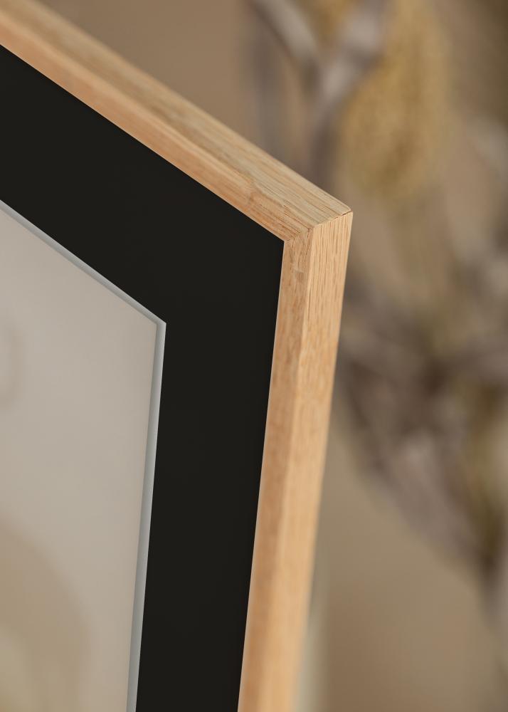 Moldura Carvalho Fino 20x30 cm - Passe-partout Preto 15x21 cm (A5)