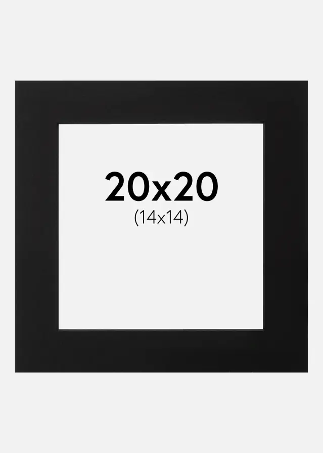 Passe-partout Preto (Bordo interior preto) 20x20 cm (14x14)