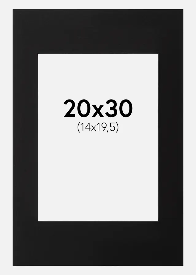 Passe-partout Preto (Bordo interior preto) 20x30 cm (14x19,5)
