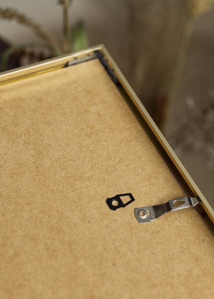 Moldura Alumínio Vidro acrílico Brilhante Dourado 21x29,7 cm (A4)