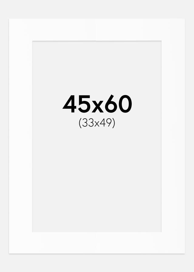 Passe-partout Branco Padrão (Bordo interior branco) 45x60 cm (33x49)