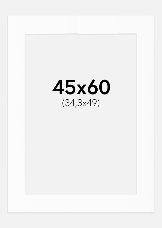 Passe-partout Branco Padrão (Bordo interior branco) 45x60 cm (34,3x49)