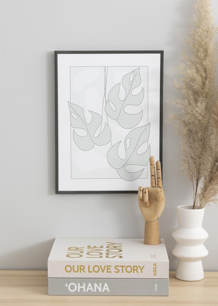 Moldura New Lifestyle Cinzento-escuro 30x40 cm - Passe-partout Preto 21x30 cm