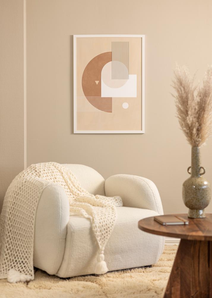 Moldura BGA Classic Vidro acrílico Branco 70x90 cm