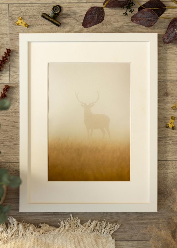 Moldura BGA Classic Vidro acrílico Branco 70x90 cm