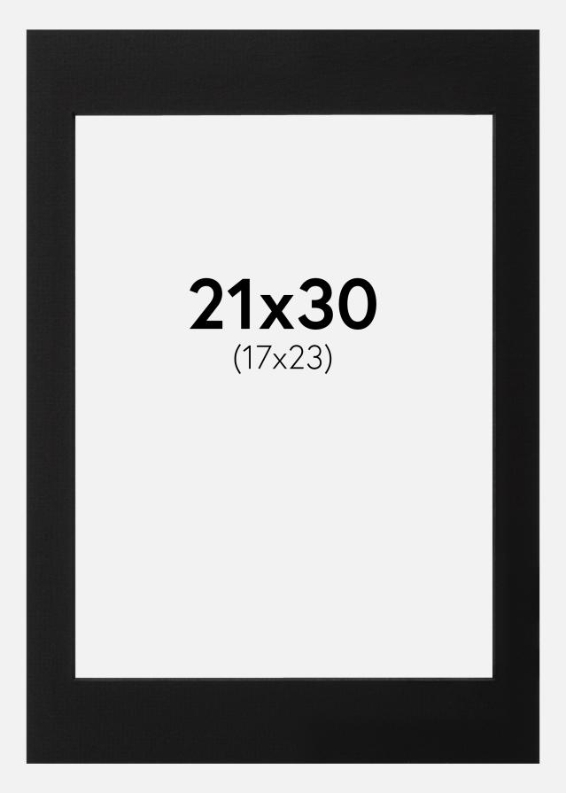 Passe-partout Preto (Bordo interior preto) 21x30 cm (17x23)